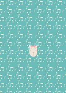 Music Notes Deer Turquoise