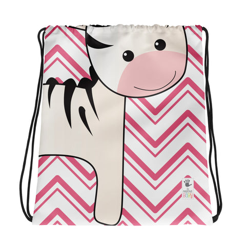 Drawstring Bag_Chevron Zebra Pink