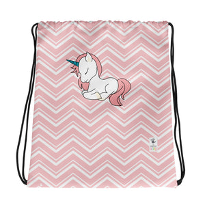 Drawstring Bag_Chevron Pretty Unicorn Pink