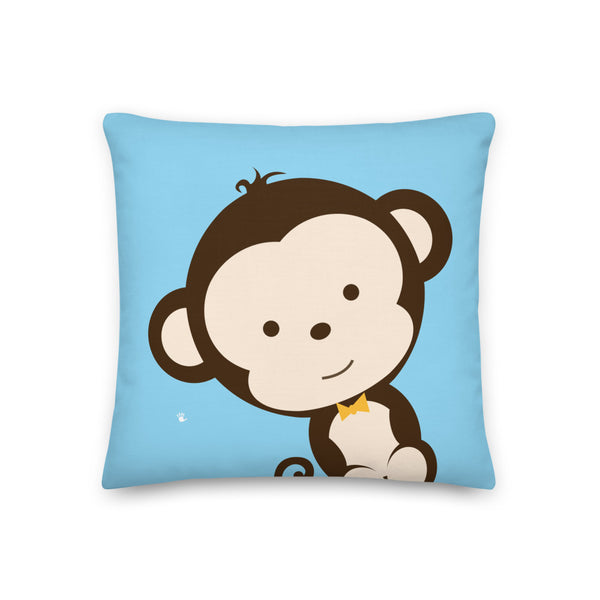 Premium Pillow_Cheeky Monkey Blue