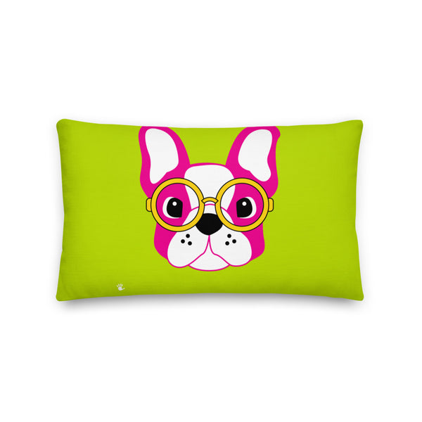 Premium Pillow_FB Pup Green Pink