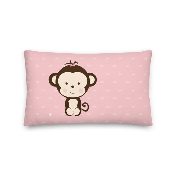 Premium Pillow_Cheeky Monkey Pink
