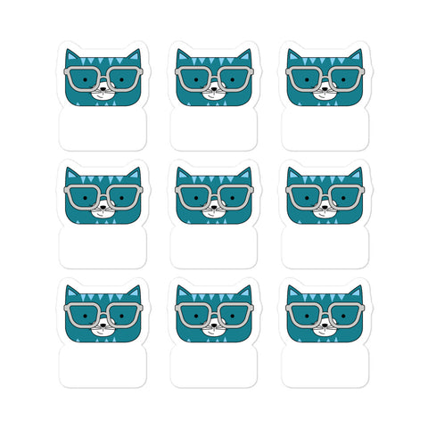 Stickers_Stripes Cool Cat Green