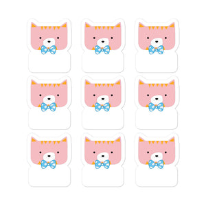 Stickers_Horizontal Stripes Cool Cat Pink