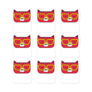 Stickers_Solid Yellow Cool Cat Red