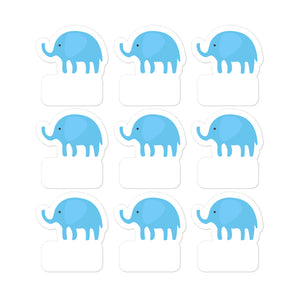 Stickers_I Love You Elephant Green Blue