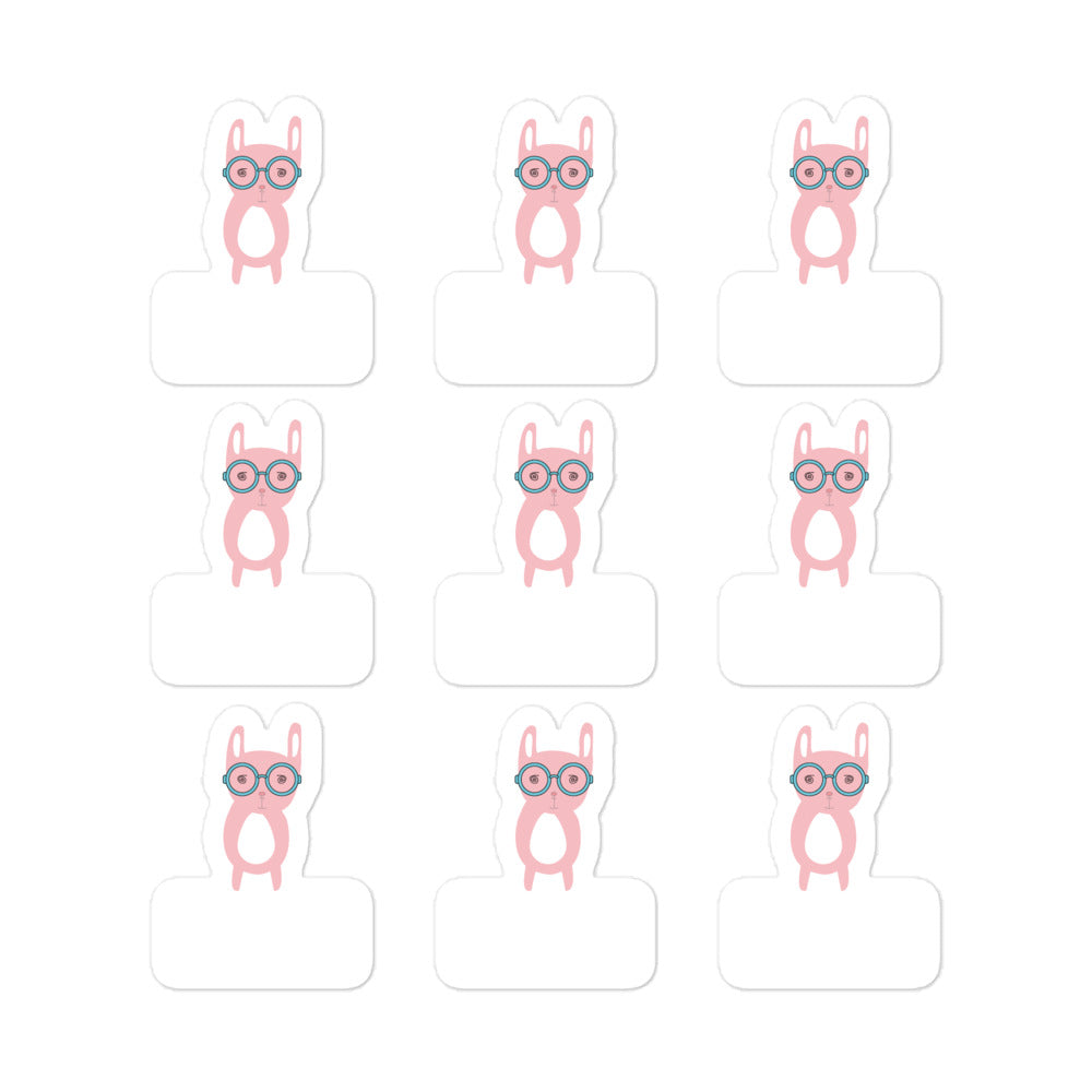 Stickers_Hungry Funny Bunny Green Pink