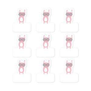 Stickers_Hungry Funny Bunny Green Pink