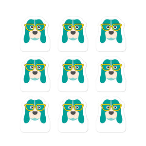 Stickers_ Puppy Glasses Green