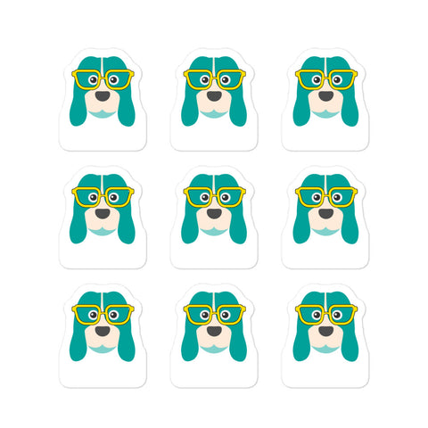 Stickers_ Puppy Glasses Green