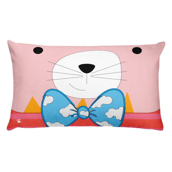 Premium Pillow_Horizontal Stripes Cool Cat Pink