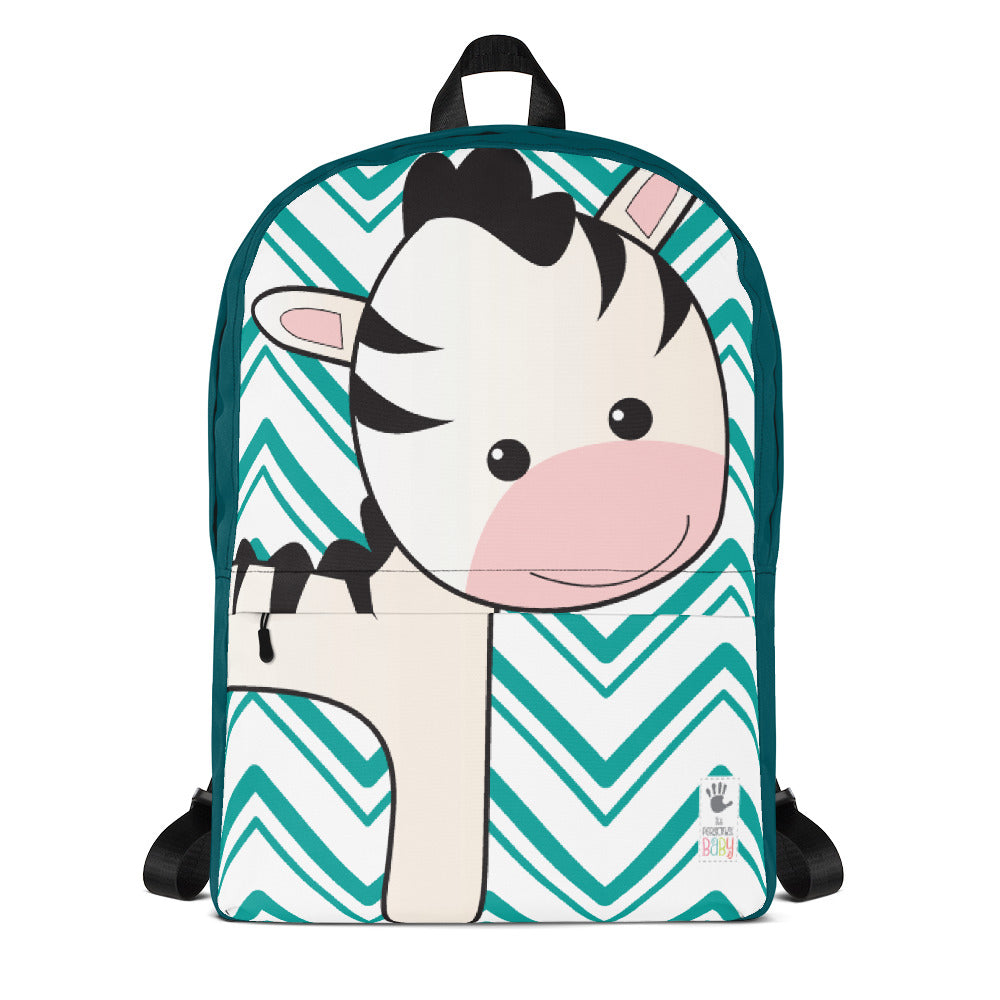 Backpack_Chevron Zebra Teal
