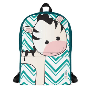 Backpack_Chevron Zebra Teal