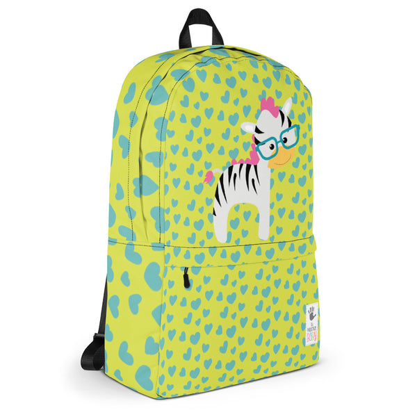 Backpack_I Love You Zebra Green