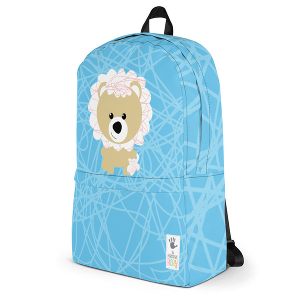 Backpack_Scribbles Lion Lion Blue
