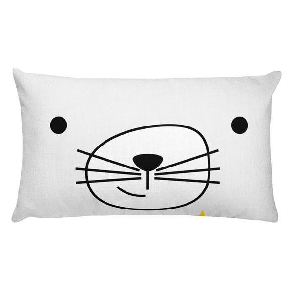 Premium Pillow_Scribbles Cool Cat White