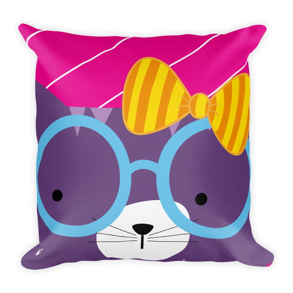 Premium Pillow_Diagonal Stripes Cool Cat Pink