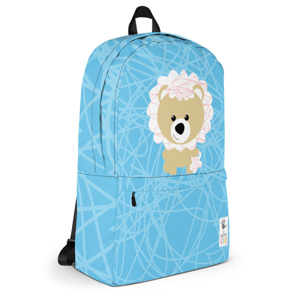 Backpack_Scribbles Lion Lion Blue