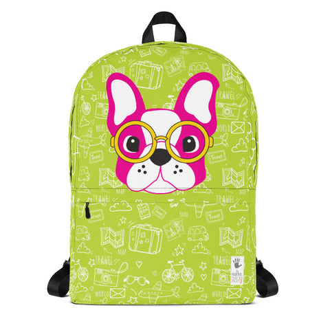 Backpack_See The World Little FB Pup Green Pink