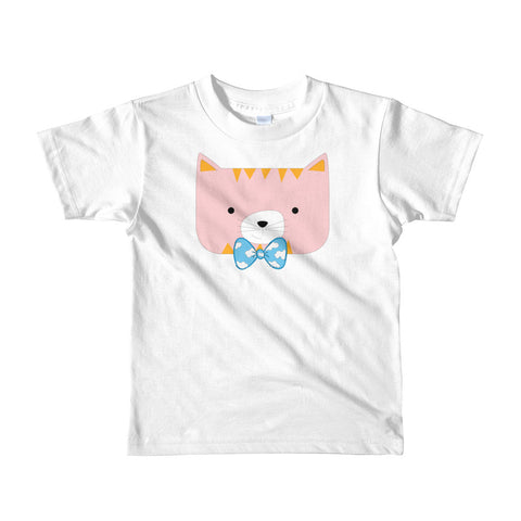 Kids T-Shirt_Horizontal Stripes Cool Cat Pink