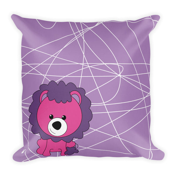 Premium Pillow_Scribbles Lion Lion Purple