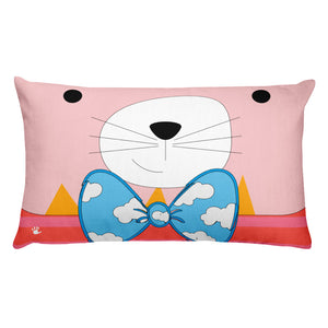 Premium Pillow_Horizontal Stripes Cool Cat Pink