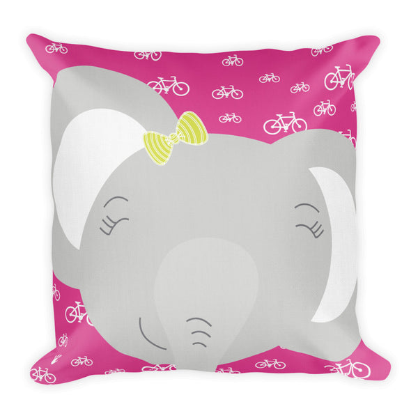 Premium Pillow_My Bike Elephant Pink