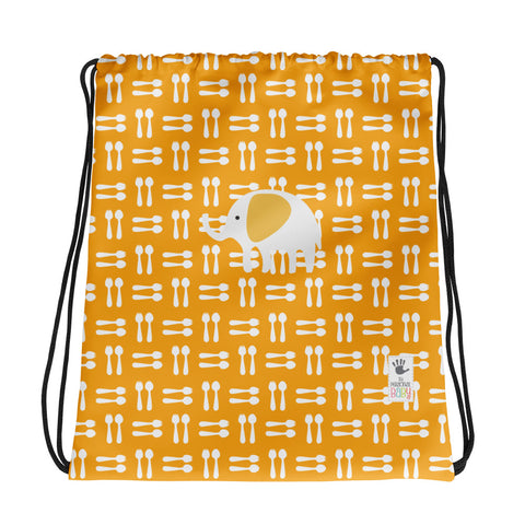 Drawstring Bag_Hungry Elephant Orange