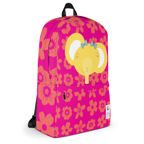 Backpack_Flower Power Elephant Pink