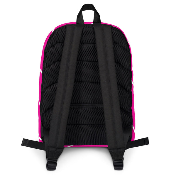Backpack_Diagonal Stripes Cool Cat Pink