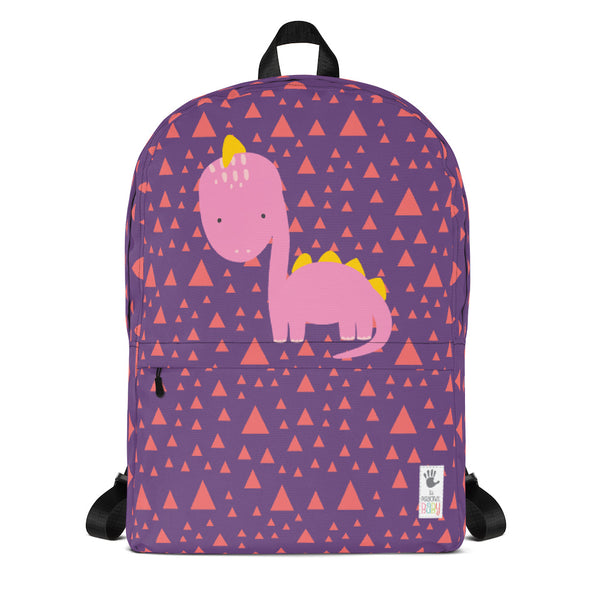 Backpack_Triangles & Dinos Purple Pink