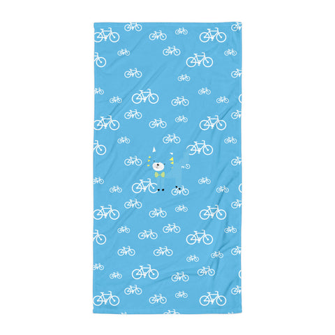 Towel_My Bike Silly Kitty Blue