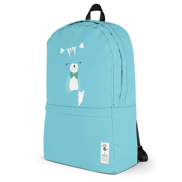 Backpack_Solid Blue Hidden Kitten