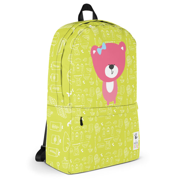 Backpack_Baking Bear Green Pink
