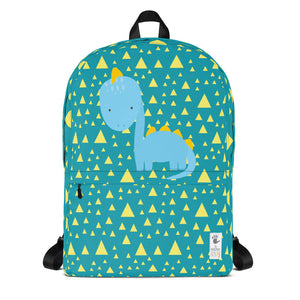 Backpack_Triangles & Dinos Teal Blue