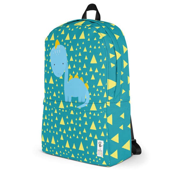 Backpack_Triangles & Dinos Teal Blue