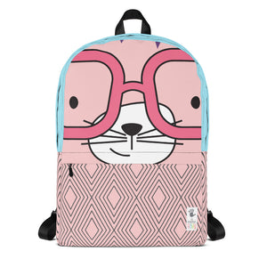 Backpack_Diamonds Cool Cat Pink