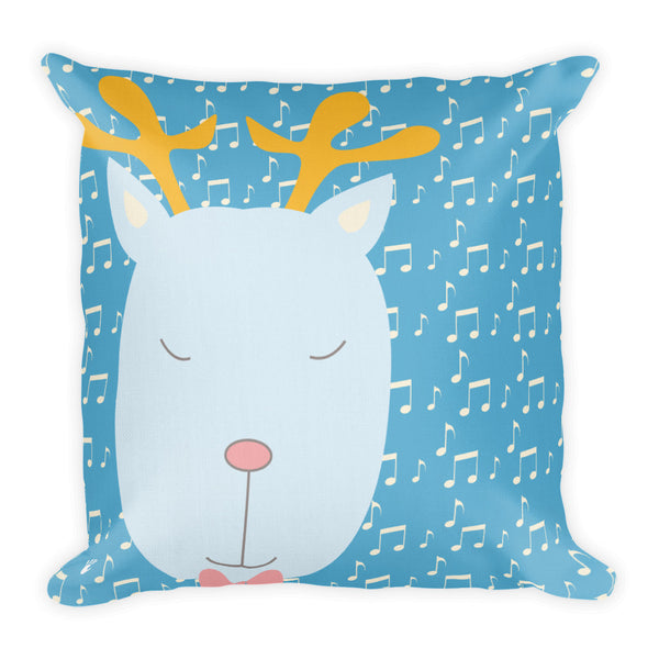 Premium Pillow_Music Notes Deer Blue