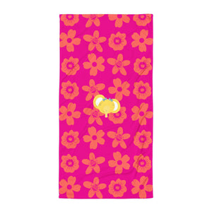 Towel_Flower Power Elephant Pink