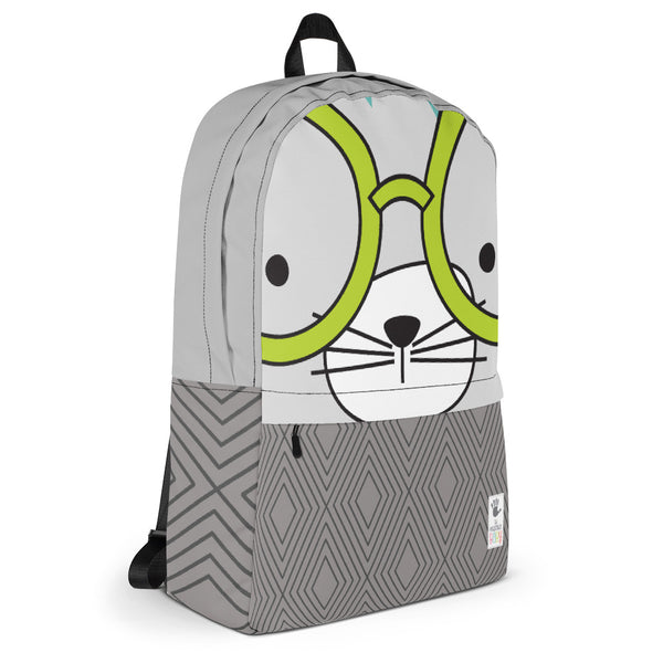 Backpack_Diamonds Cool Cat Grey