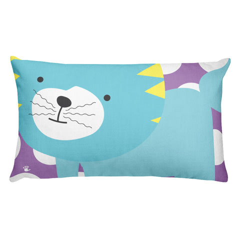 Premium Pillow_Polka Dottie Silly Kitty Purple