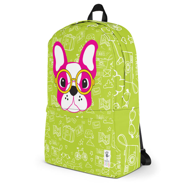 Backpack_See The World Little FB Pup Green Pink