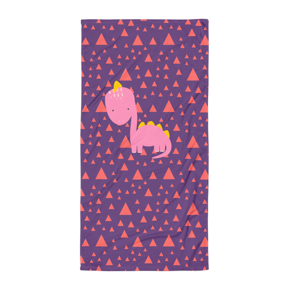 Towel_Triangles & Dinos Purple Pink