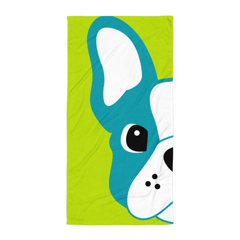 Towel_Little FB Pup Green Blue